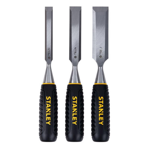 Stanley - STHT16727 - 150 Series Forged Steel Wood Chisel Set Black/Yellow - 3/Pack