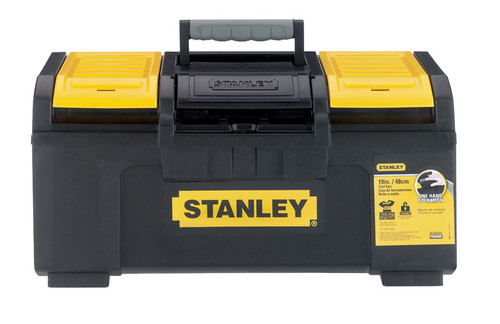 Stanley - STST19410 - 19 in. Plastic Tool Box 10.5 in. W x 9 in. H Black/Yellow