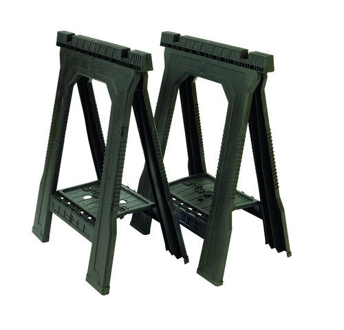 Stanley - STST60952 - 32 in. H x 22-1/2 in. W x 5 in. D Folding Sawhorse 800 lb. capacity Black - 2/Pack
