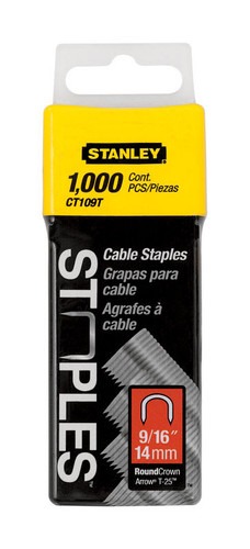 Stanley - CT109T - 9/16 in. L 20 Ga. Narrow Crown Cable Staples - 1000/Pack