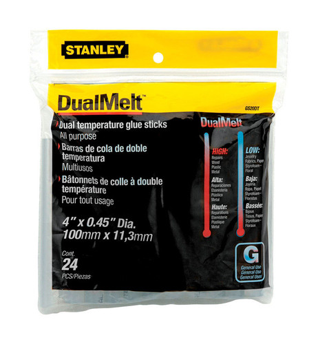 Stanley - GS20DT - 0.5 in. Dia. x 4 in. L Glue Sticks Clear - 24/Pack