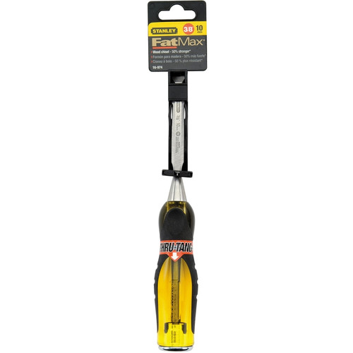 Stanley - 16-974 - FatMax Thru-Tang 3/8 in. W Steel Wood Chisel Black/Yellow - 1/Pack