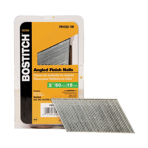 Stanley Bostitch - FN1532-1M - 2 in. 15 Ga. Angled Strip Finish Nails Smooth Shank 1,000/Pack