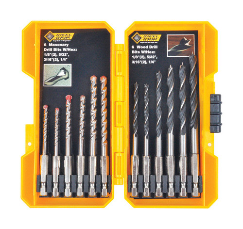 Steel Grip - DR62511A - Carbon Steel Drill Bit Set 12/pc.