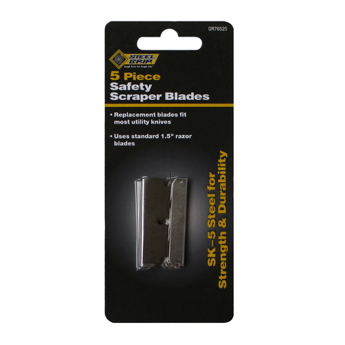 Steel Grip - DR76525 - Steel Straight Edged Safety Scraper Blade 1.5 in. L 5/pc.