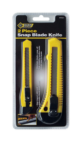 Steel Grip - DR76531 - 5-1/2 in. Retractable Snap Blade Knife Set Yellow - 2/Pack