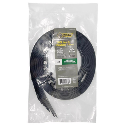 Steel Grip - EHD-920-36-UV10 - 36 in. L Black Cable Tie - 10/Pack