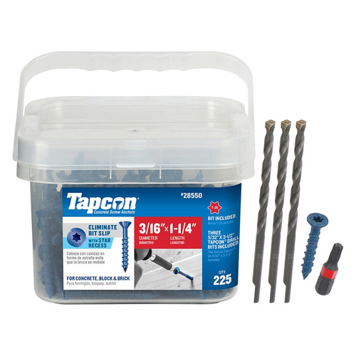 Tapcon - 28550 - 1-1/4 in. L Star Flat Head Concrete Screws 225/Pack
