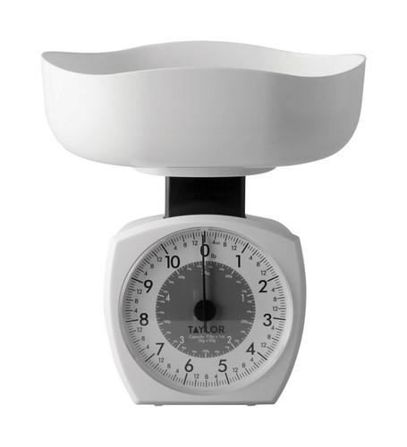 Taylor - 3701KL - White Analog Kitchen Scale 11 lb.