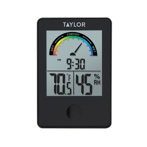 Taylor - 1732 - Comfort Level Hygrometer Digital Thermometer Plastic Black