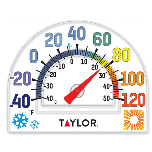 Taylor - 5323 - Window Cling Dial Thermometer Plastic Clear
