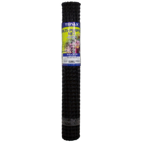 Tenax - 60041989 - 3 ft. H x 50 ft. L Polypropylene Multi-Purpose Netting Black