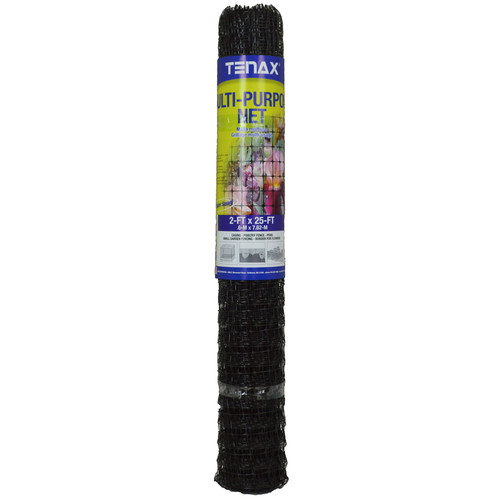 Tenax - 60039989 - 2 ft. H x 25 ft. L Polypropylene Multi-Purpose Netting Black