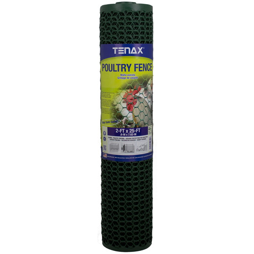 Tenax - 72120942 - 2 ft. H x 25 ft. L 20 Ga. Green Poultry Fence
