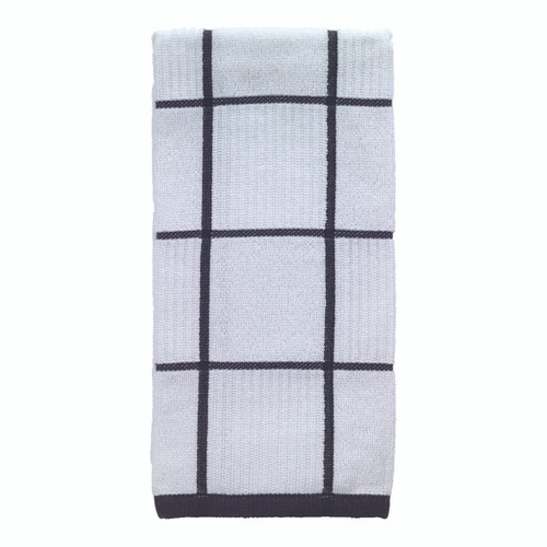 T-Fal - 10153 - Charcoal Cotton Checked Parquet Kitchen Towel - 1/Pack