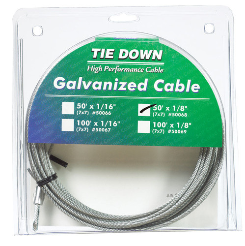 Tie Down Engineering - 50068 - Galvanized Steel 1/8 in. Dia. x 50 ft. L Aircraft Cable