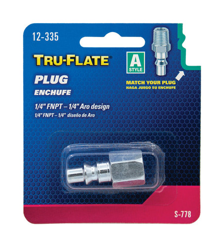Tru-Flate - 12335 - Steel Air Plug 1/4 in. Female 1/pc.