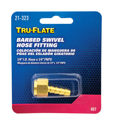 Tru-Flate - 21323 - Brass Barbed Swivel Fitting 1/4 in. Female 1/pc.