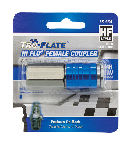 Tru-Flate - 13-935 - Aluminum Coupler 1/4 in. Female 1/pc.