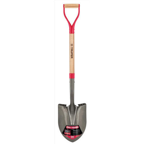 Truper - PRY-E - Tru-Tough Steel blade Wood Handle 9 in. W x 41 in. L Digging Round Point Shovel