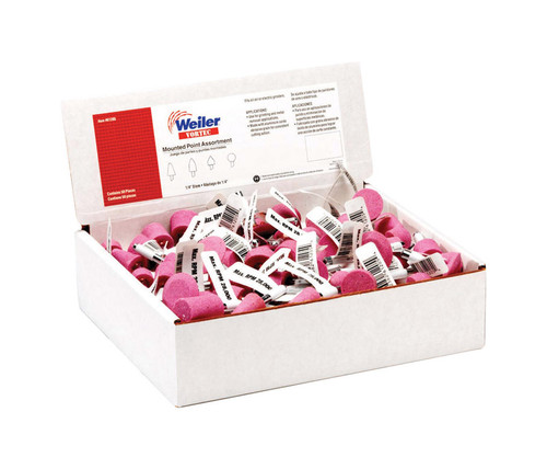 Weiler - 61205 - Vortec Assorted in. Dia. x Assorted in. L Aluminum Oxide Grinding Point Set Assorted Shapes