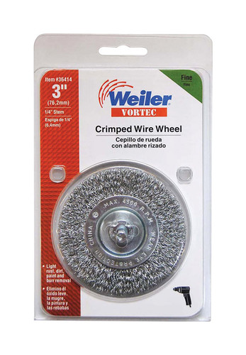 Weiler - 36414 - Vortec 3 in. Fine Crimped Wire Wheel 4500 rpm 1/pc.