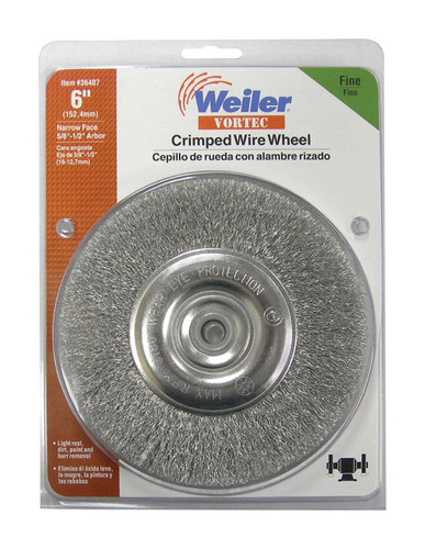 Weiler - 36407 - Vortec 6 in. Fine Crimped Wire Wheel Carbon Steel 3750 rpm 1/pc.