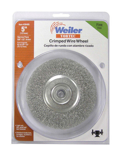 Weiler - 36405 - Vortec 5 in. Fine Crimped Wire Wheel Carbon Steel 3750 rpm 1/pc.