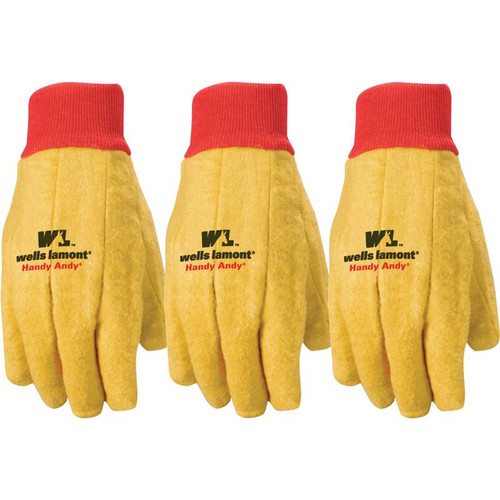 Wells Lamont - 300F - Handy Andy Men's Indoor/Outdoor Cotton/Polyester Chore Gloves Yellow One Size Fits All