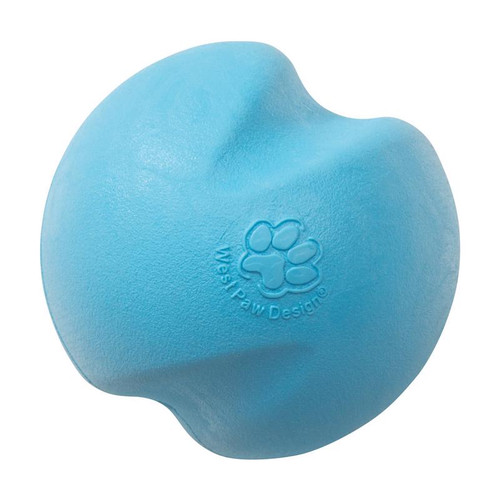 West Paw - ZG071AQA - Blue Jive Ball Synthetic Rubber Dog Toy Medium