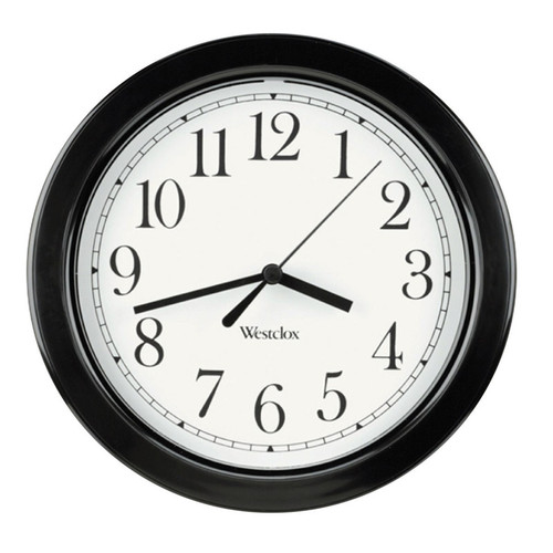 Westclox - 46991A - 8-1/2 in. L x 8-1/2 in. W Indoor Analog Wall Clock Plastic Black/White