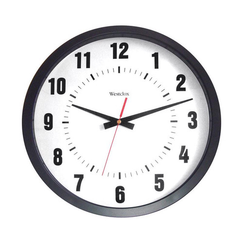 Westclox - 32189A - 14 in. L x 12 in. W Indoor Analog Wall Clock Plastic Black/White