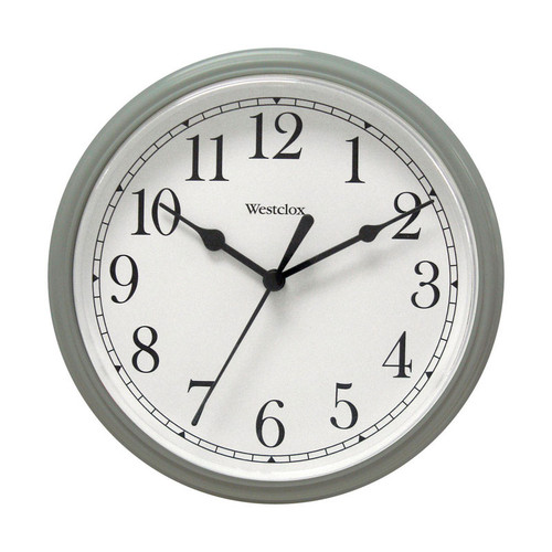 Westclox - 46984A - 9 in. L x 9 in. W Indoor Analog Wall Clock Metal Gray