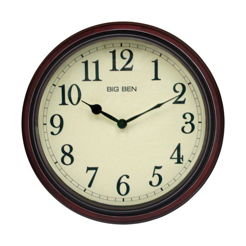 Westclox - 73004P - 15-1/2 in. L x 14 in. W Indoor Classic Analog Wall Clock Glass/Wood Brown