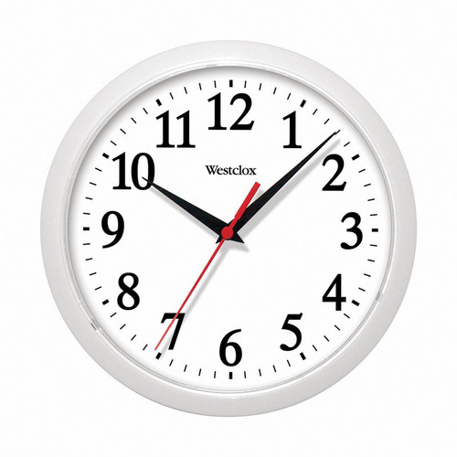 Westclox - 461761 - 10 in. L x 9 in. W Indoor Classic Analog Wall Clock Plastic White