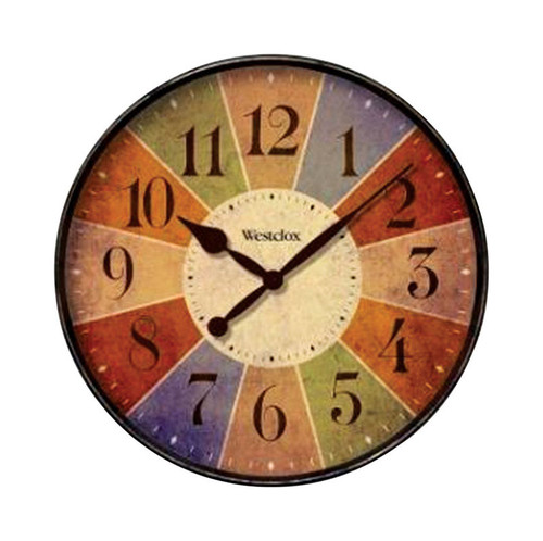 Westclox - 32897 - 12 in. L x 12 in. W Indoor Casual Analog Wall Clock Glass/Plastic Multicolored
