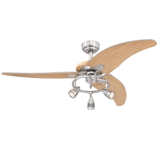 Westinghouse - 72357 - Elite 48 in. Brushed Nickel Brown LED Indoor Ceiling Fan