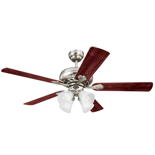 Westinghouse - 72359 - Swirl 52 in. Brushed Nickel Brown LED Indoor Ceiling Fan
