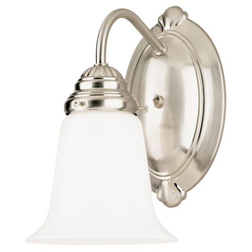 Westinghouse - 66496 - 1 Brushed Nickel White Wall Sconce