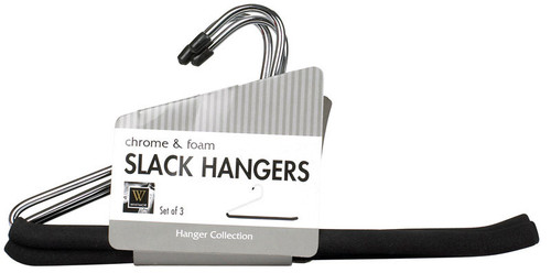 Whitmor - 6100-5266 - 13-5/16 in. H x 1/2 in. W x 14-2/5 in. L Steel Black/Silver Slack Hanger - 3/Pack