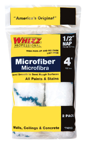 Whizz - 74013 - Xtrasorb Microfiber 4 in. W x 1/2 in. Mini Paint Roller Cover - 2/Pack