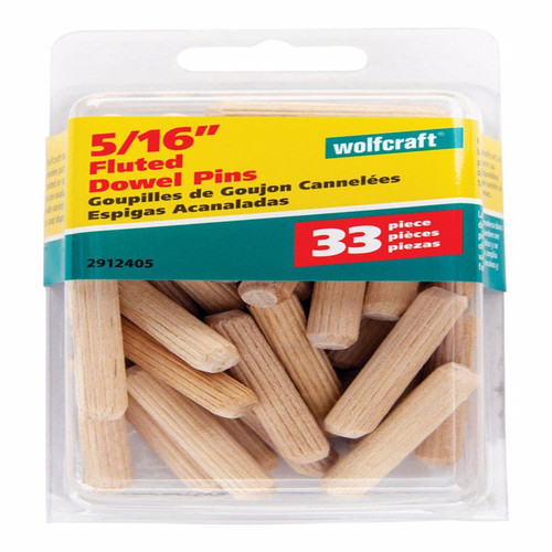 Wolfcraft - 2912405 - Fluted Hardwood Dowel Pin 5/16 in. Dia. x 1-1/2 in. L - 1/Pack Natural