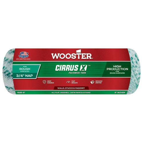 Wooster - R185-9 - Cirrus X Yarn 9 in. W x 3/4 in. Paint Roller Cover - 1/Pack