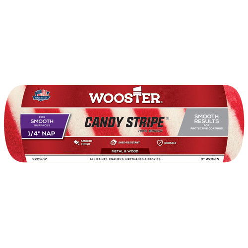 Wooster - R209-9 - Candy Stripe Mohair Blend 9 in. W x 1/4 in. Regular Paint Roller Cover - 1/Pack