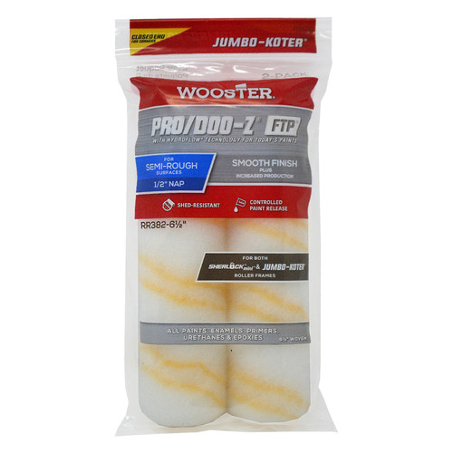 Wooster - RR382-61/2 - PRO/DOO-Z Woven 6.5 in. W x 1/2 in. Jumbo-Koter Paint Roller Cover - 2/Pack