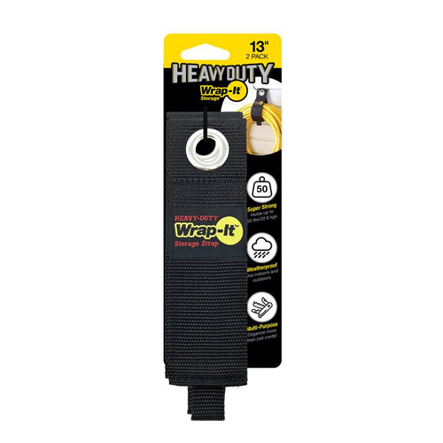 Wrap-It - 102-30BX -  Heavy-Duty 2 in. W x 13 in. L Black Storage Straps 50 lb. - 2/Pack