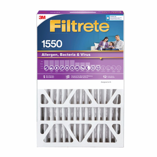 3M - NDP03-4IN-4 - Filtrete 20 in. W X 25 in. H X 4 in. D Polyester 14 MERV Pleated Allergen Air Filter 1 pk