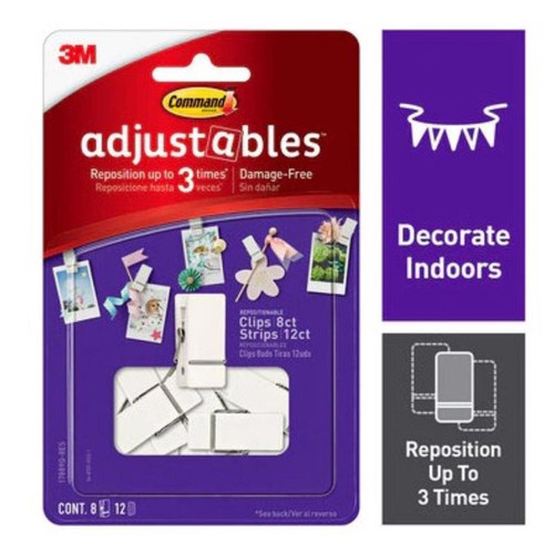 3M - 17889Q-8ES - Command Adjustables Small Picture Hanging Strips 1 oz 20 pk