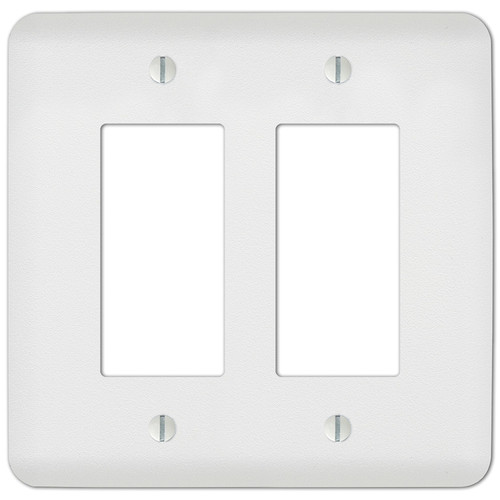 Amerelle - 635RRW - Perry Textured White 2 gang Stamped Steel Rocker Wall Plate 1 pk