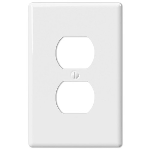 Amerelle - 3000DW - Metro White 1 gang Ceramic Duplex Wall Plate 1 pk